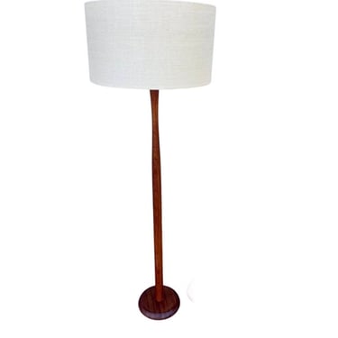 1950s Danish Modern Solid Teak Tall Floor Lamp