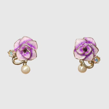 Lavender Rose Earrings