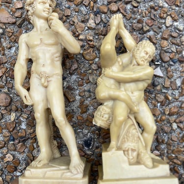 Sale~ Italian David and Goliath Italian Resin Sculptures~ Gianetti Italy, 6” Religious Figurines~ Greek Roman mythology 