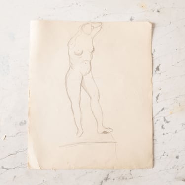 antique french doble sided nude sketches