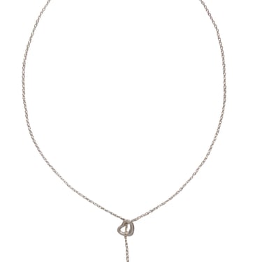 Tiffany & Co. - Sterling Silver Lariat Necklace w/ Pearl & Heart
