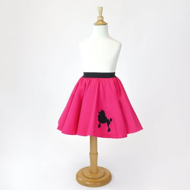 Halloween Pink Poodle 1950s Girl's Circle Skirt 