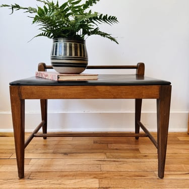 Wood and Leather Bench