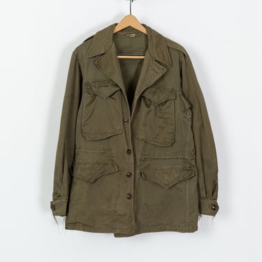 Vintage M-1943 WW2 Era Field Jacket - Men's Small, Size 34 | 1940s Olive Drab US Army M43 Military Coat 
