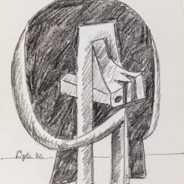 Seymour Lipton Sculpture Study Sketch, 1966