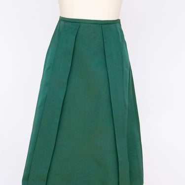 Y2K Silk Skirt Deadstock Green A-Line Barneys S 