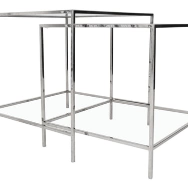 Chrome and Glass Nesting Tables, 2