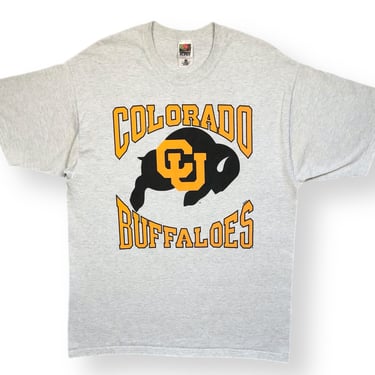 Vintage 90s University of Colorado Buffaloes Big Print Spell Out Graphic T-Shirt Size Large/XL 