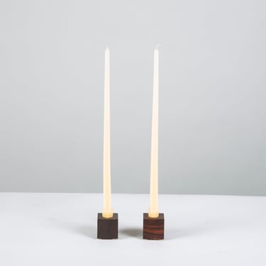 Pair of Don Shoemaker Block Candle Holders 
