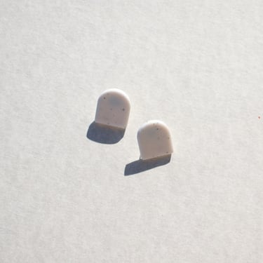 Mini Tab Studs in Pearlescent Snow