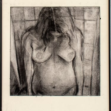 Julie Weitz Nude Torso Charcoal on Paper, 2000