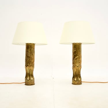 Pair of Vintage WW1 Trench Art Shell Case Lamps