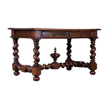 19th Century French Louis XIII Style Walnut Writing Desk 