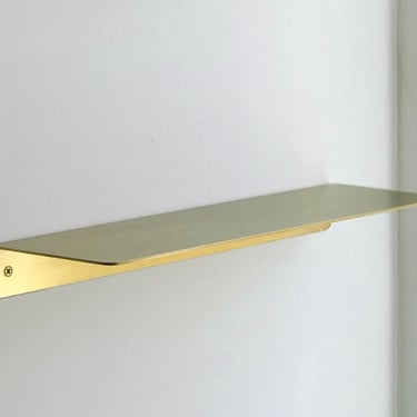 Brass Shelf • The "Right" Shelf • Floating Brass Wall Shelf for Kitchen, Bath, or Entryway 