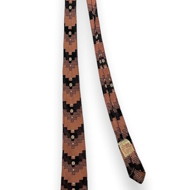 Vintage 1950s Atomic Silk Necktie ~ Rockabilly ~ VLV ~ Neck Tie ~ Embroidered 
