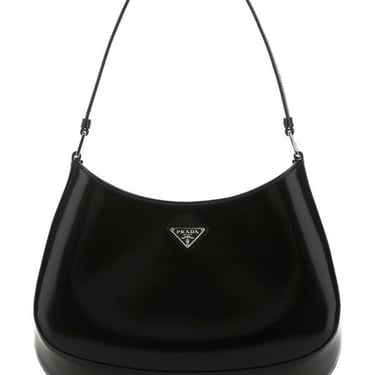 Prada Woman Black Leather Cleo Shoulder Bag