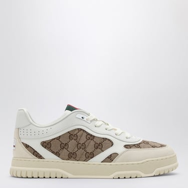 Gucci Re-Web Sneaker In Ivory/Beige/Ebony Gg Fabric Men