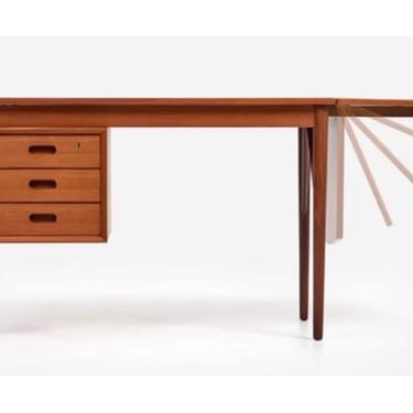 Vintage Danish Teak Mid Century Modern Desk – Double Sided with Extension Leaf, c. 1960s 