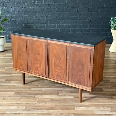 Mid-Century Modern Walnut Credenza w/ Stone Top by Jack Cartwright, c.1960’s 