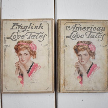 Antique Set of 2 Books American & English Love Tales 