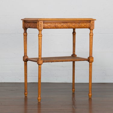 French Louis XVI Style Provincial Oak Side Table or Console 