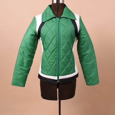 Green 70s/80s Puffy Ski Jacket By Turtle Bay, XXS