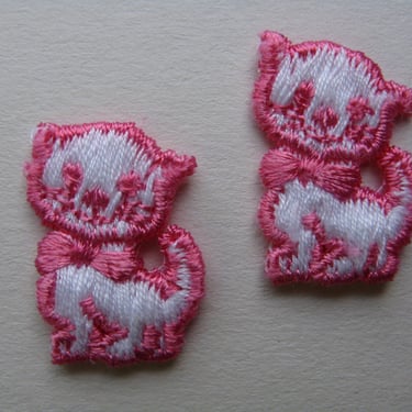 pink kitten appliqué patch vintage kitty cat trim 