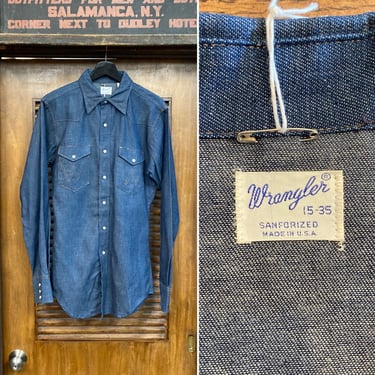 Vintage 1960s WRANGLER 27MW Sanforized Denim Western Shirt