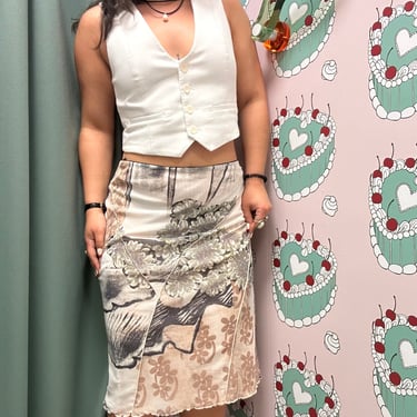 Verse Patterned Midi Skirt