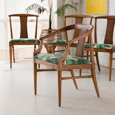Set of 6 Palm Leaf Pattern Chairs