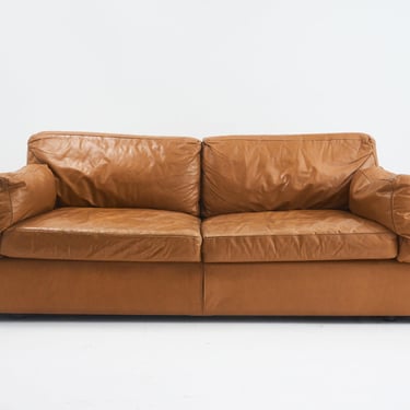 Cognac Leather Sofa, 1970s 