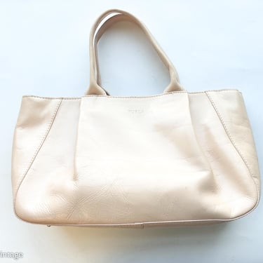 Furla | 1990s Beige Leather Purse | 90s Beige Leather Shoulder Bag | Furla Made in Italy 