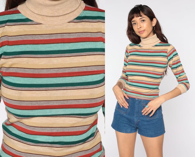 トップス [ItalyVintage]80s MultiColor Turtleneck lg
