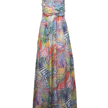 Parker - Green & Multicolor Neon Palm Print Maxi Dress Sz L