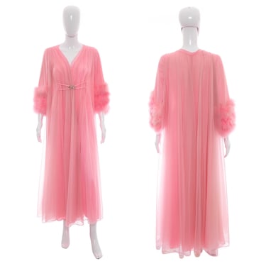 1960's Claire Sandra by Lucie Ann Pink Rare Robe Size L