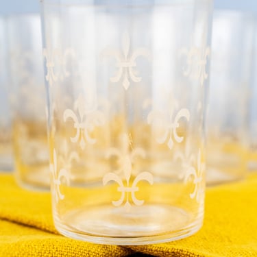 Vintage Fleur de Lis Engraved Tumbler - Set of 6