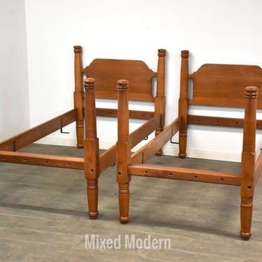 Antique Maple Twin Beds - A Pair 