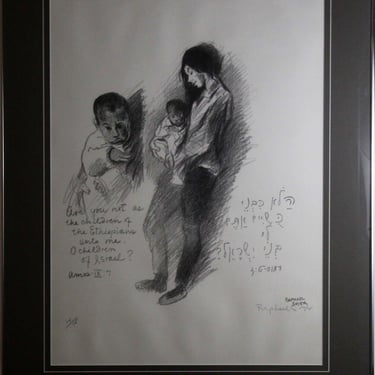 Raphael Soyer Woman and Child 1969 Modern Lithograph on Paper 114/125 Framed 