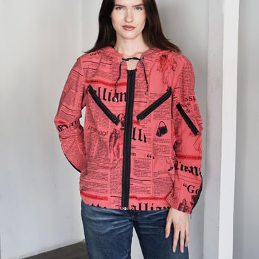 John Galliano newspaper print hoodie | James Veloria - Two Bridges