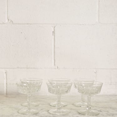 set of vintage french champagme coupes