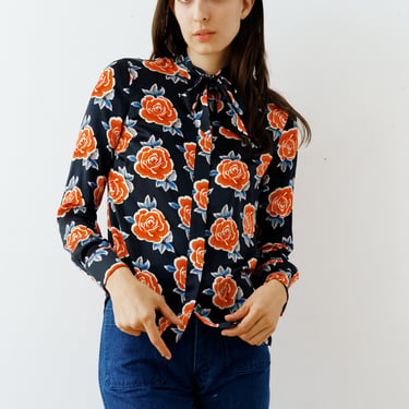 Brooks Brothers Floral Print Silk Blouse