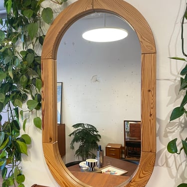 Danish Pine Oval Mirror
