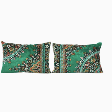 Green Velvet Cushion Cover, Designer Lumbar