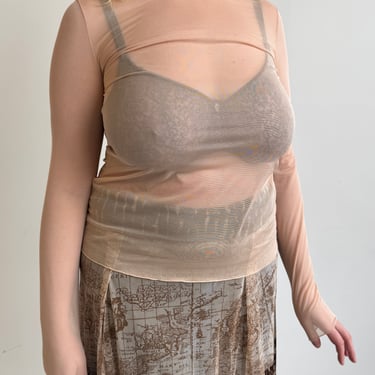 Italian Vintage - Sheer Cream Top (XL)