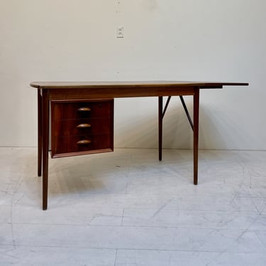 Svend A. Madsen Danish Modern Rosewood Drop Down / Expandable Writing Desk 