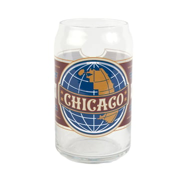 Chicago Globe Beer Can Glass