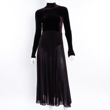 Velvet Bodysuit Sheer Dress