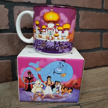 Vintage Walt Disney Aladdin Ceramic Coffee Mug 