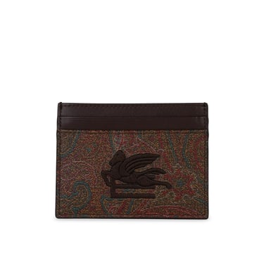 Etro 'Arnica' Brown Leather Card Holder Woman