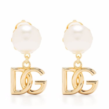 Dolce & Gabbana Women Earrings With Dg Logo And Pearl